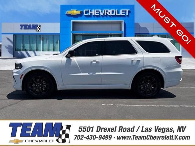 2021 Dodge Durango SXT Plus RWD in White — front three-quarter view