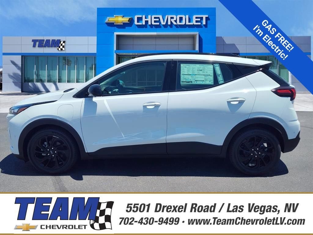 2027 Chevrolet Bolt LT in Summit White — front three-quarter view
