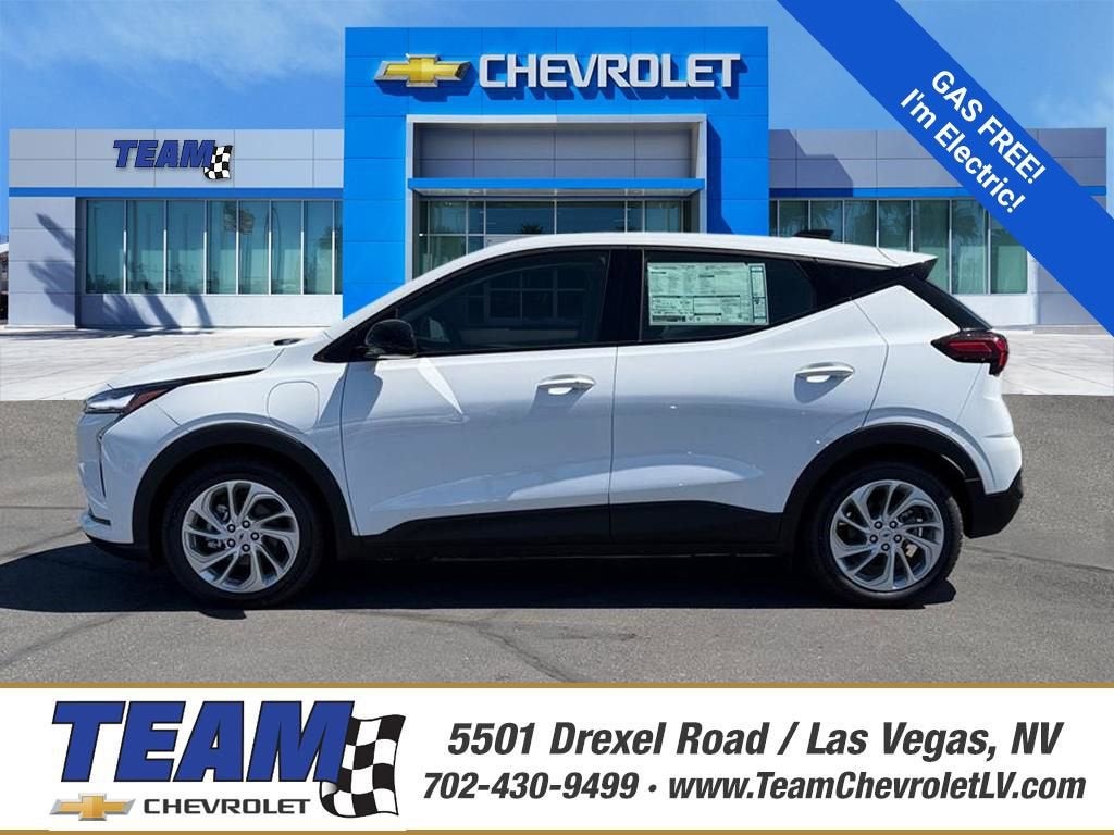 2027 Chevrolet Bolt LT in Summit White — front three-quarter view