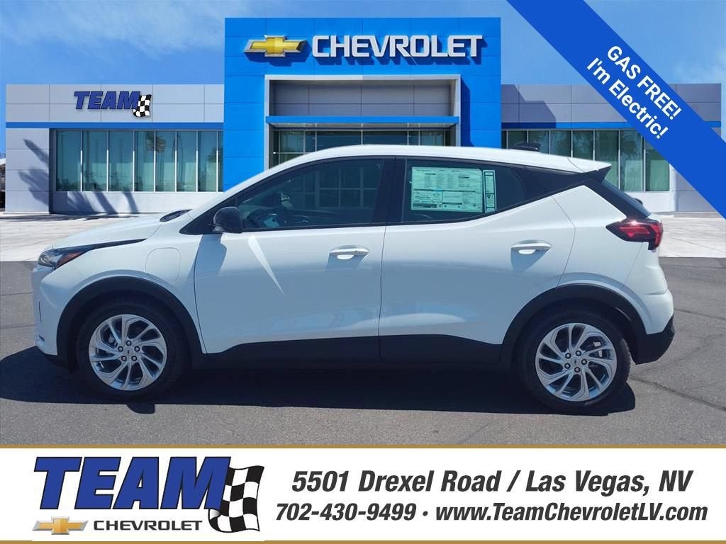 2027 Chevrolet Bolt LT in Summit White — front three-quarter view