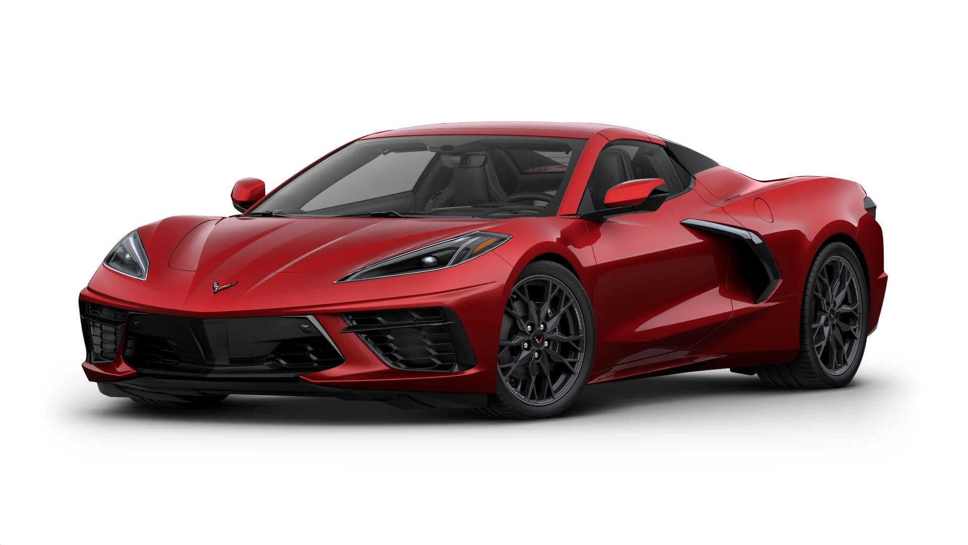 2027 Chevrolet Corvette Stingray 2LT in Red Mist Metallic Tintcoat — front three-quarter view