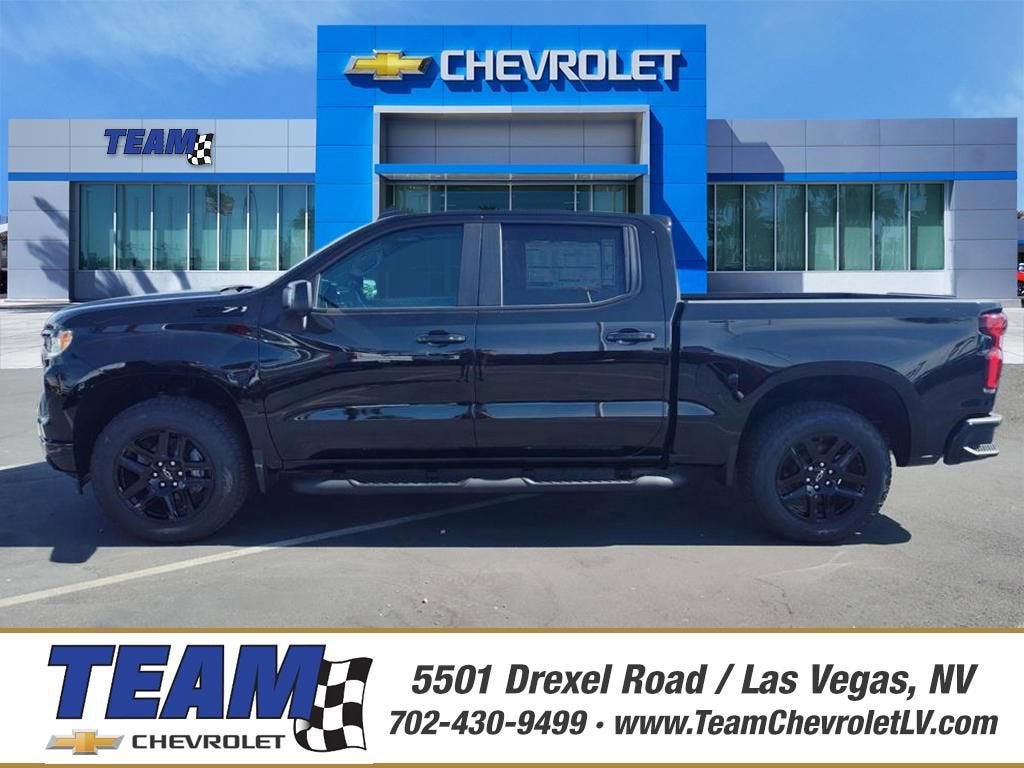 2026 Chevrolet Silverado 1500 RST in Black — front three-quarter view