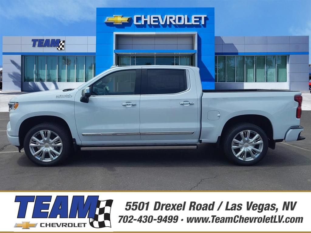 2026 Chevrolet Silverado 1500 High Country in Polar White Tricoat — front three-quarter view