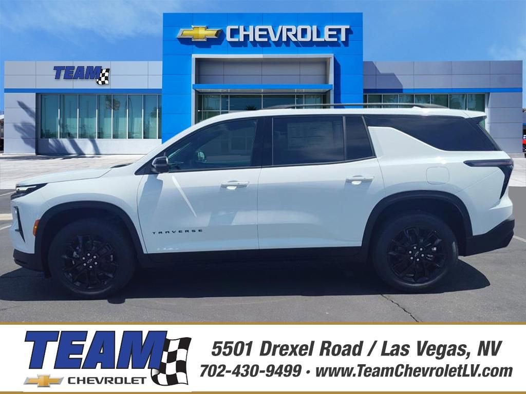 2026 Chevrolet Traverse LT in Summit White — front three-quarter view