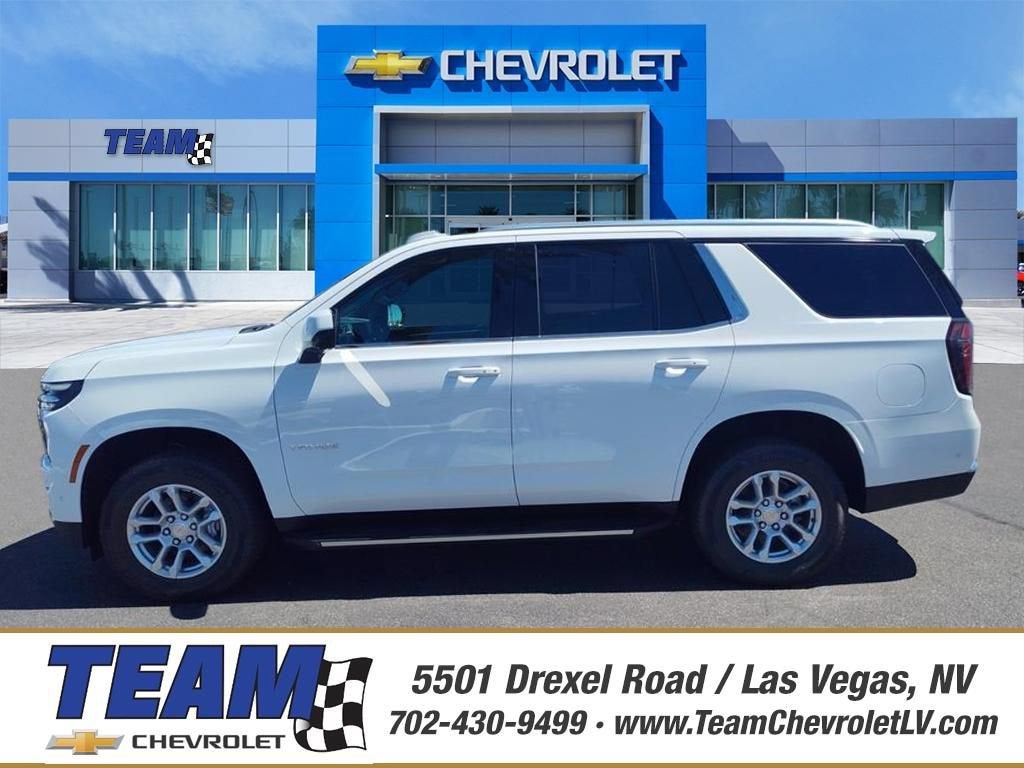 2026 Chevrolet Tahoe LS in Summit White — front three-quarter view