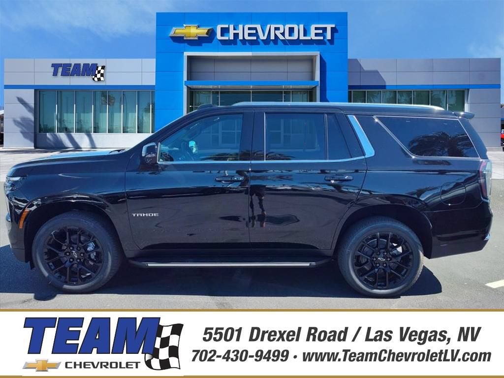 2026 Chevrolet Tahoe LT in Black — front three-quarter view