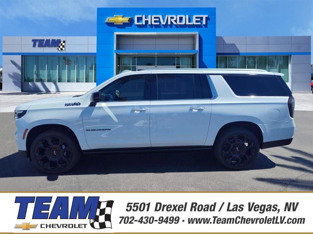 2026 Chevrolet Suburban High Country in Polar White Tricoat — front three-quarter view