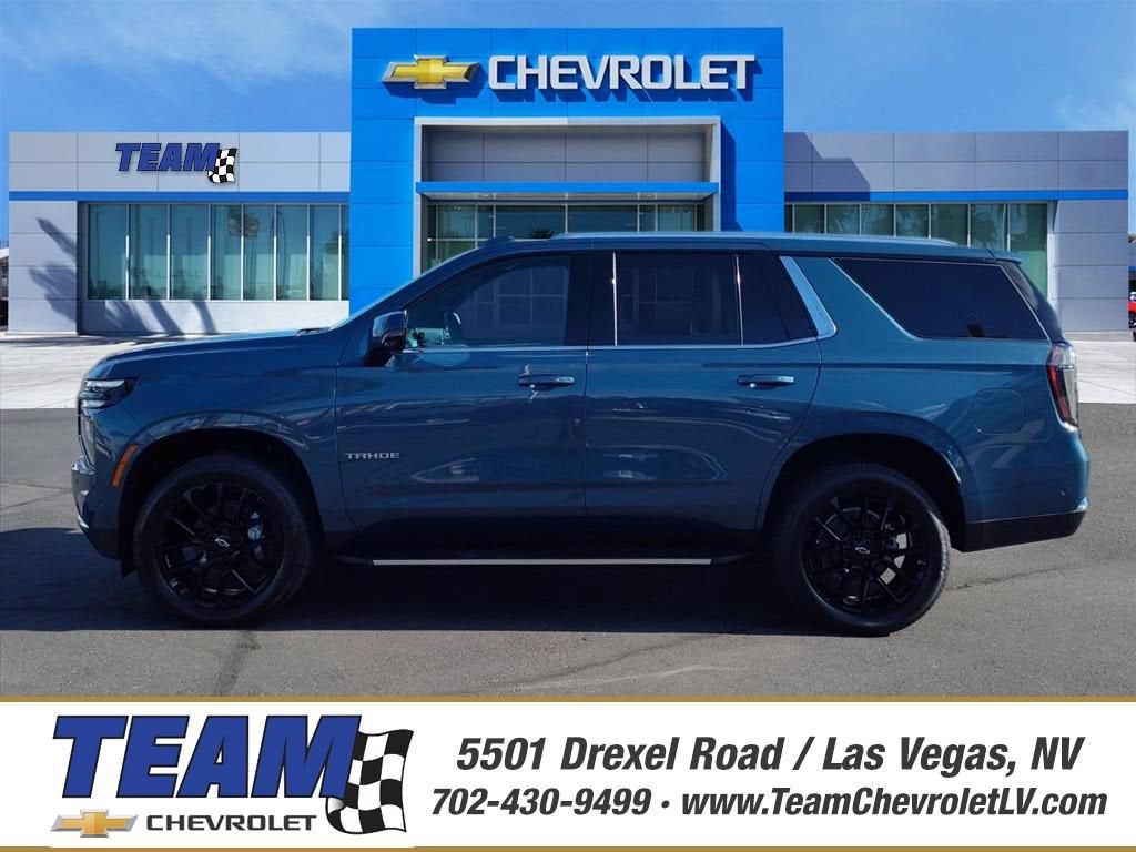 2026 Chevrolet Tahoe LT in Lakeshore Blue Metallic — front three-quarter view