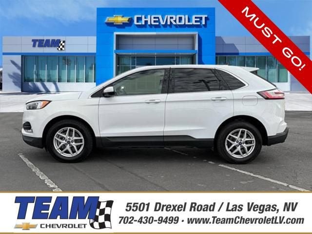 2022 Ford Edge SEL in White — front three-quarter view