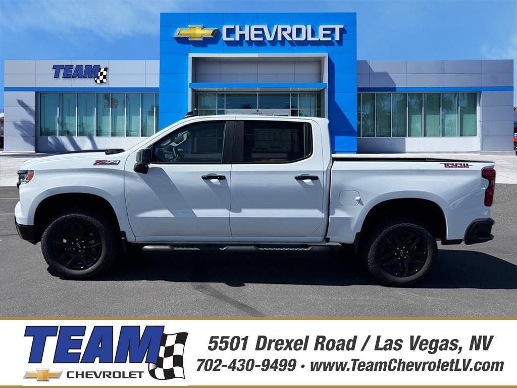 2026 Chevrolet Silverado 1500 LT Trail Boss in Summit White — front three-quarter view