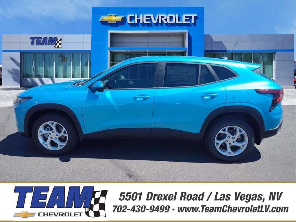 2026 Chevrolet Trax LS in Marina Blue Metallic — front three-quarter view