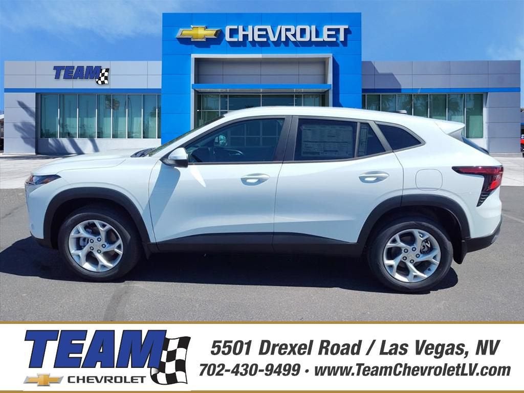 2026 Chevrolet Trax LS in Summit White — front three-quarter view