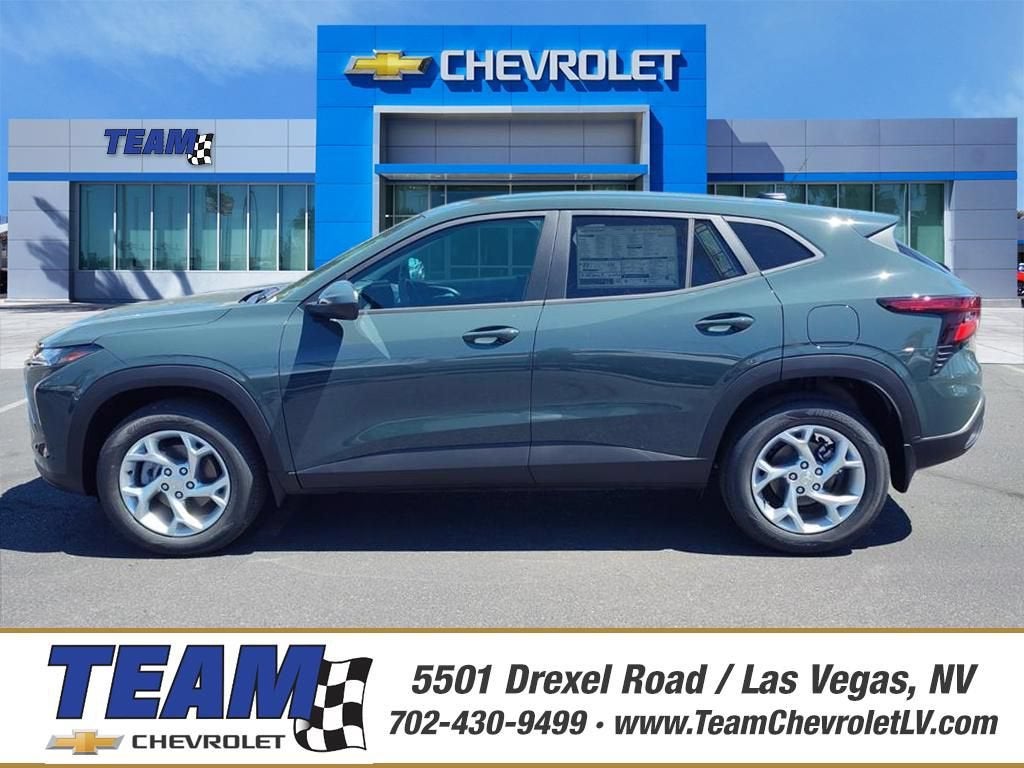 2026 Chevrolet Trax LS in Cypress Gray — front three-quarter view