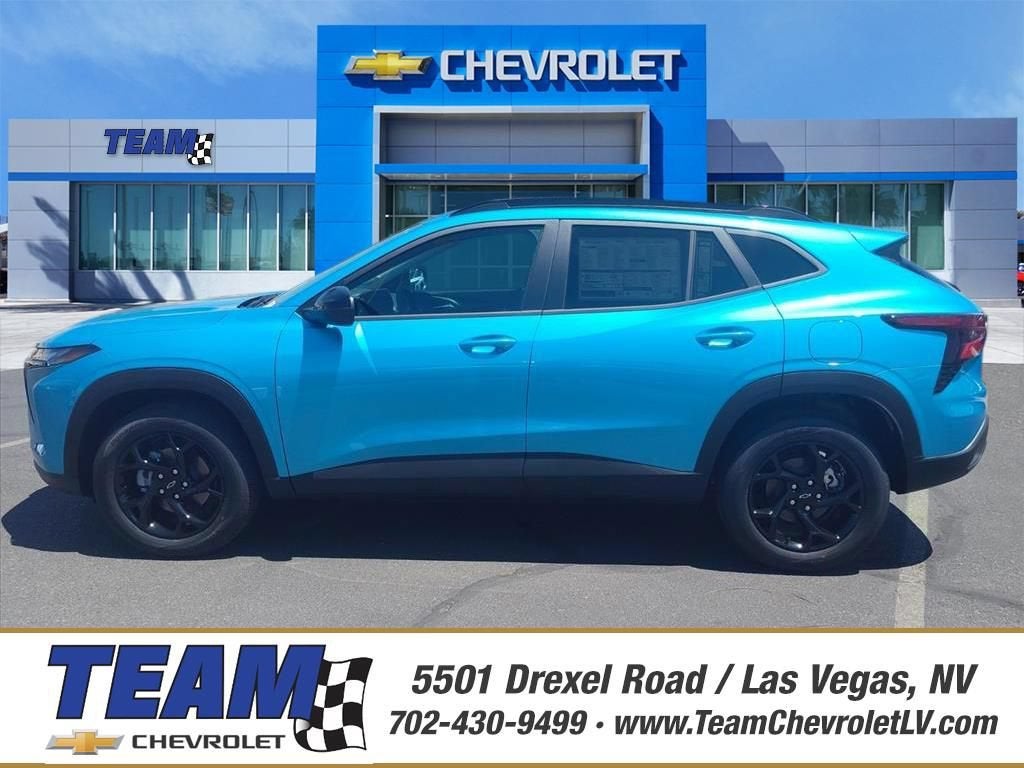 2026 Chevrolet Trax LT in Marina Blue Metallic — front three-quarter view